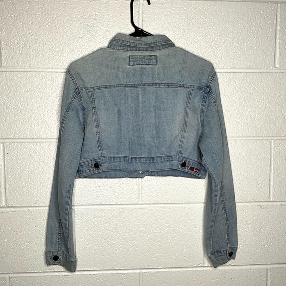 < Y2K Star Light Wash Cropped Denim Jacket > - Picture 3 of 3